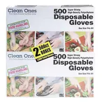 在飛比找蝦皮購物優惠-【現貨】Clean Ones 拋棄式塑膠手套 500入 X 