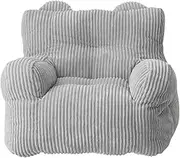 UYSOFRCV Stuffed Animal Toys Storage Bean Bag Chair Cover for Kids (No Filler), Washable Premium Corduroy Sack Beanbag Case for Indoor, Without Filling, 580 * 580 * 480mm,Gray