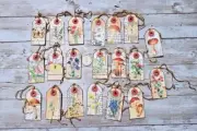 20~Vintage Style~Ephemera~Wildflower~Junk Journal~Linen Cardstock~Hang Tags
