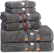 Trends Alley Panache Bath Towels Set (Pack of 6) | 2 Bath Towels, 2 Hand Towels & 2 Face Towels | 100% Combed Cotton (550 GSM) | Plush & Absorbent | Hotel Grade | Quick-Drying Durability | Earth-Friendly
