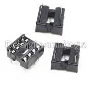 100PCS 8pin DIP IC Socket Adaptor Solder Type Socket Pitch Dual Wipe Contact