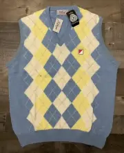 Vintage Titleist Scotland Lambs Wool Sweater Vest V Neck Golf Made in Scotland