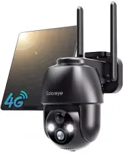 Solareye 4G LTE Cellular Solar Security Cameras Wireless Outdoor, 2K No WiFi ...