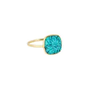 Calista Ring in Sterling Silver with Turquoise Stone - Shiny Finish Jewellery Australia