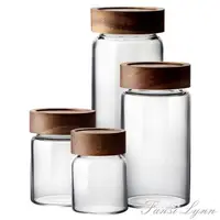 在飛比找樂天市場購物網優惠-九土玻璃密封罐茶葉罐家用咖啡儲豆罐實木蓋零食儲物罐廚房收納罐