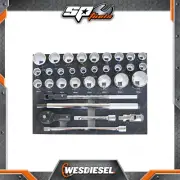 SP Tools 32 Pcs Foam Tray Sockets & Accessories Included - Metric/SAE