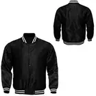 Baseball Letterman College Varsity Style Black Satin Bomber Handmade Jacket