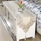 Table Runner Lace Elegant Fabric Floral Jacquard Polyester Translucent