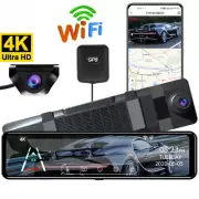 Car Dvr Mirror WiFi GPS IPS Screen Stream Rear View Dash Cam Mirror Dual Camera