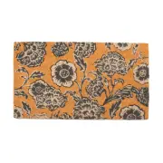 Coir Door Mat Floral Print Entryway Floor Mats with Non Slip PVC Backing Indoor
