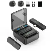 Mini Wireless Lavalier Microphone for iPhone/Android/PC, Lapel Mics with USB-...