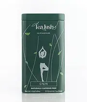 Tea Lush - Calm Tea - Caffeine-Free - 21 Pyramid Tea Bags - Blend of more than 10 ingredients - Handcrafted Ayurvedic Blend Supports Inner calm and Restoration