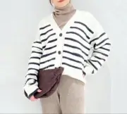 Uniqlo Souffle Yarn V-Neck Short Cardigan Off-White M