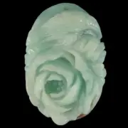 BG01311# Hand Carved Unique Peony Flower & Bird Amazonite Pendant Bead Gemstone