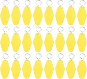 [uxcell] Vintage Motel Keychain, 24 Pack Blank Hotel Keychains Rhombus Retro Key Tag for DIY Crafts Ornament Backpack Luggage Label Tags, Light Yellow