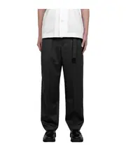 Belt-loop casual pants 1,2 black