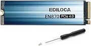 Ediloca EN870 SSD 4TB PCIe Gen4, Up to 7450MB/s, 3D TLC NAND Flash, NVMe M.2 2280, Dynamic SLC Cache, Internal Solid State Drive, Compatible with PS5 and PC