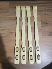 4 Bamboo Back Scratcher Massage Rollers Long Reach Therapeutic USA Seller