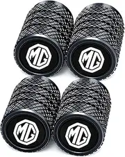 4 pcs Tyre Valve Dust Caps Cover for All MG Car Models with O-Ring Seal Corrosion Resistant Tyre Valve Stem Air Cap Black