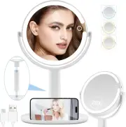 Lighted Makeup Mirror, 20X Magnifying Mirror with Light and Adjustable Bright...
