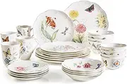 Lenox 865075 Butterfly Meadow 28-Piece Dinnerware Set, White