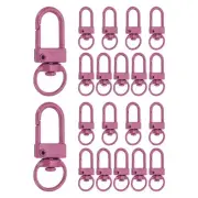 20pcs Metal Lobster Claw Clasps Swivel Lanyards Snap with Key Rings, Rose Red