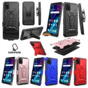 For TCL 30 LE Hybrid Armor Kickstand with Swivel Belt Clip Holster Case Cover