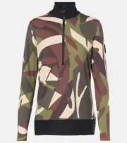 [Toni Sailer] Toni Sailer Wieka printed jersey ski top AU 18 green