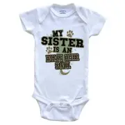 My Sister Is An English Cocker Spaniel Funny Dog One Piece Baby Bodysuit