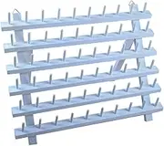 NW Colorful 60-Spools Wooden Thread Holder Sewing and Embroidery Thread Rack and Organizer Thread Rack for Sewing with Hanging Hooks (White)
