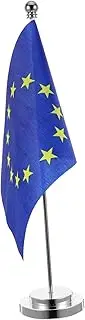 Parliky Mini Table Flag Stand Eu Flag Desktop Display Desk Flag National Flags Bar Handheld Decoration Office Dec