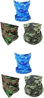 BESTYASH Camouflage Breathable Cool Mask for Outdoor Sports UV Protection Dust Cover Lightweight Face Mask Camo Blue
