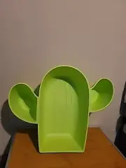Cactus Chip Dip Tray NEW Green -3 Separate Compartments -Cactus Shape -Summer