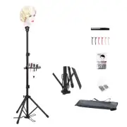 Wig Stand Tripod Adjustable Mannequin Head Stand with Foot Panel, Reinforced ...