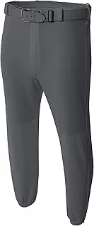 [A4] NB6195 Youth Double Play Polyester Elastic Waist With Belt Loops Baseball Pant