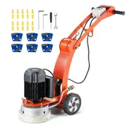 Electric Concrete Floor Grinder 10" Walk-Behind Grinder 3.0HP Concrete Floor Polisher, 2200W Grinding Machine, 1430RPM Upgrade Brushless Motor Surfacing Grinder for