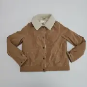 Herizon Women's Sherpa Lined Corduroy Trucker Jacket AW5 Camel Size Small