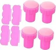 WRITWAA 4 Sets Silicone Nail Art Stampers with Scrapers Professional Manicure Tools for Women Men Versatile French Nail Stamper for Beginners Experts Creativity