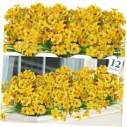 Artificial Flowers for Decorations Fake Silk Plants for 12 Bundles Yellow