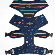 Lucy Co XS Dog Pet Harness Spaceman Striped Reversible Neoprene Soft Stay Dry
