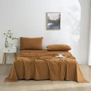 Dreamaker Micro Flannel Sheet Set - Rust