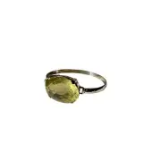 Lemon Citrine Latch Bangle Handmade Sterling 925 Silver 6.5"