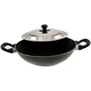 Hawkins Q55 Futura Non-Stick Deep-Fry Pan(Kadhai) with Steel Lid and Round Bo...