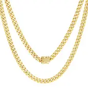 10K Yellow Gold Mens 5mm Miami Cuban Link Chain Italian Necklace Box Clasp 28"