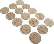 ERINGOGO Monthly Milestone Baby Photography Props 15pc Natural Wood Baby Growth Milestone Records for Newborns