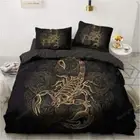 Astrology Scorpio Golden Doona Duvet Cover Bedding Set Kid Men Gift Queen Double