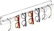 Tuxuseo Wall Mounted Glasses Holder, Glasses Storage and Display Stand Made of Acrylic, Wall Shelf for 7 Glasses, Suitable for Entrance, Bedroom, Living Room
