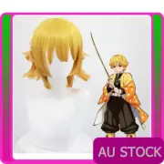 Anime Demon Slayer Kimetsu no Yaiba Agatsuma Zenitsu Cosplay Wig Book Week Party