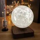 Levitating Moon Lamp Magnetic Floating Spinning Night Light with 3 Color Gif