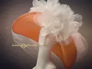 Kentucky Derby Hat Orange Hot White Rose Del Mar Royal Ascot Del Mar Hat Bridal